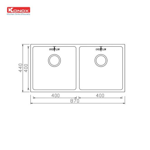 8744DU 1 - CHẬU RỬA BÁT KONOX CUBE 8744DU