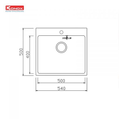Ban ve Topmount Sink Unico 5450 600x600 1 - CHẬU RỬA BÁT KONOX UNICO 5450