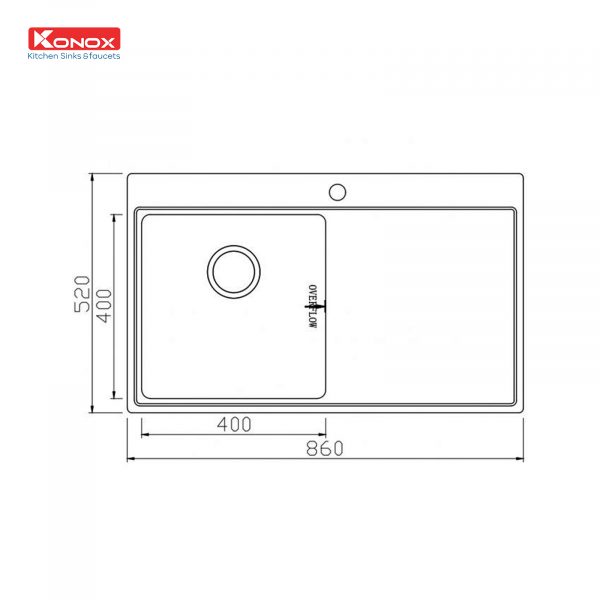 Chau rua bat Topmount Sink Unico 8652 ban ve 600x600 1 - CHẬU RỬA BÁT KONOX UNICO 8652 Chau rua bat Topmount Sink Unico 8652 ban ve 600x600 1 - CHẬU RỬA BÁT KONOX UNICO 8652