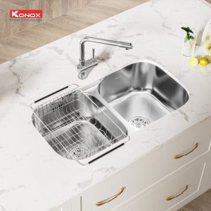 Chau rua bat Undermount Sink KN8246DUA 600x600 1 - CHẬU RỬA BÁT KONOX KN8246DUA