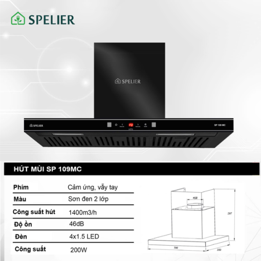 JSBCSJC - MÁY HÚT MÙI CHỮ T SPELIER SP 109MC-70CM