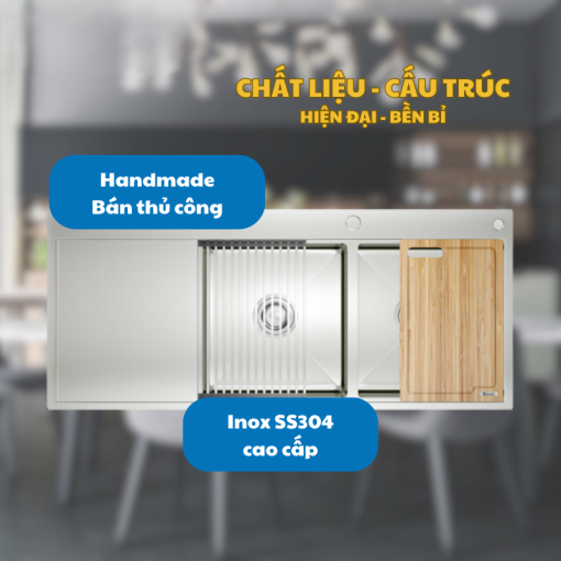 Konox KN11650TD – L 5 - CHẬU RỬA BÁT KONOX KN11650TD L