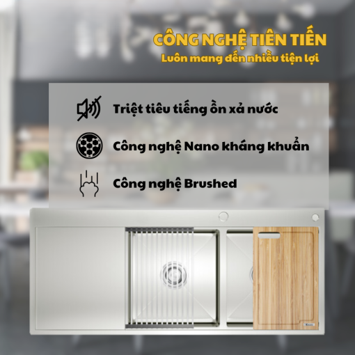 Konox KN11650TD – L 6 - CHẬU RỬA BÁT KONOX KN11650TD L