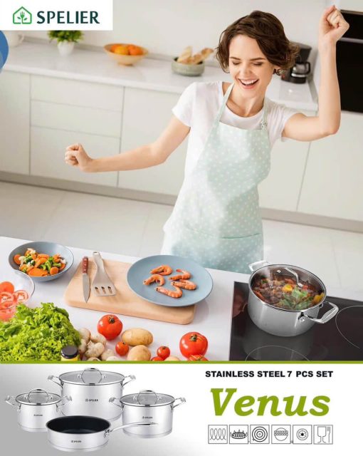 bo noi inox 304 spelier venus 4 chiec vietmart8 - BỘ NỒI INOX SPELIER VENUS