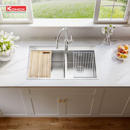 chau rua bat 2 ho lap duong Konox KN8250TD 600x600 1 - CHẬU RỬA BÁT KONOX KN8250TD