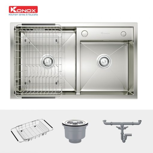 chau rua bat Overmount Sink KN7847DO va phu kien 1 768x768 1 - CHẬU RỬA BÁT KONOX KN7847DO