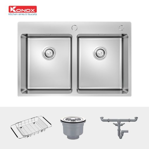 chau rua bat Topmount Sink Unico 7650 va phu kien 800x800 1 - CHẬU RỬA BÁT KONOX UNICO 7650