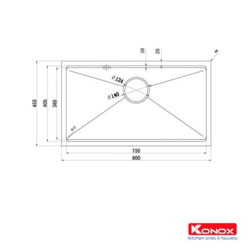 chau rua bat Workstation Sink Undermount Sink KN8046SU thong so ky thuat 768x768 1 - CHẬU RỬA BÁT KONOX KN8046SU FULL