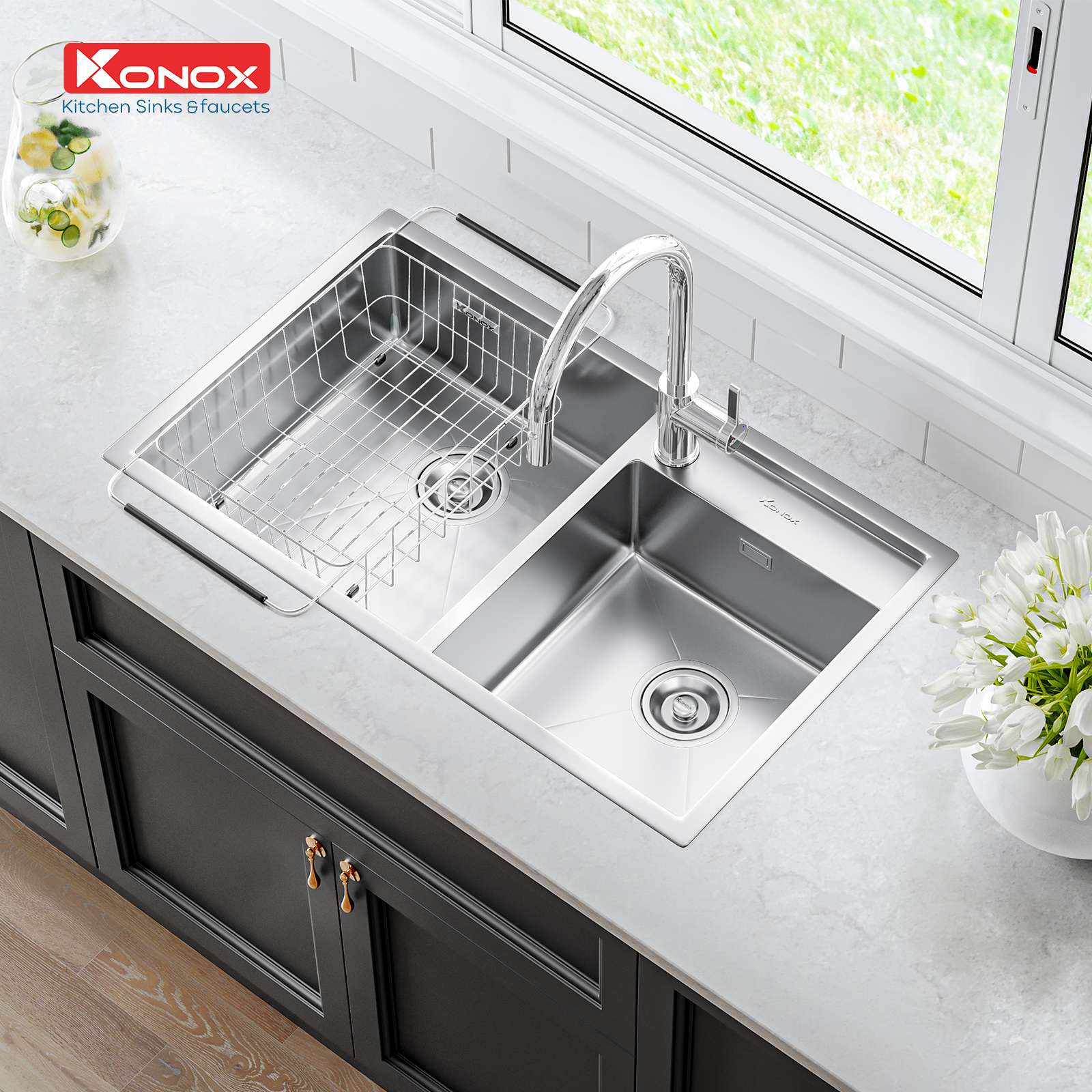chau rua bat overmount sink KN8248DO - CHẬU RỬA BÁT KONOX KN8248DO chau rua bat overmount sink KN8248DO - CHẬU RỬA BÁT KONOX KN8248DO