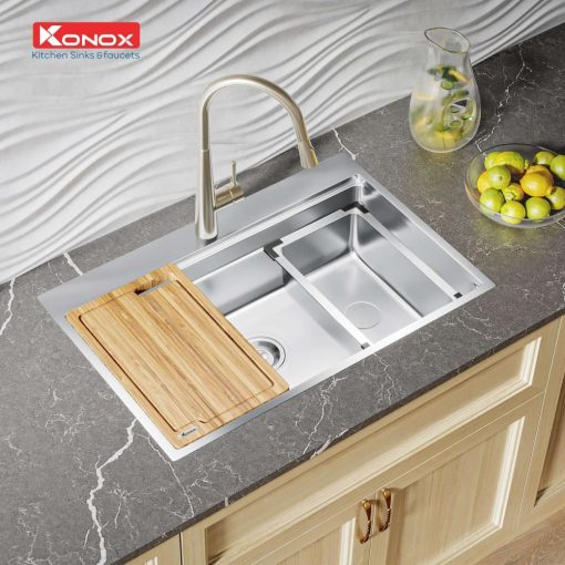 chau rua bat topmount sink KN7650TS 1400x1400 1 - CHẬU RỬA BÁT KONOX KN7650TS