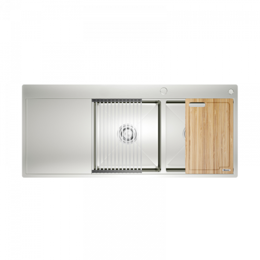 chau rua bat workstation sink KN116501D ban trai 600x600 1 - CHẬU RỬA BÁT KONOX KN11650TD L