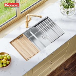 chau rua bat workstation sink undermount sink KN8046DUB 500x500 1 - CHẬU RỬA BÁT KONOX KN8046DUB