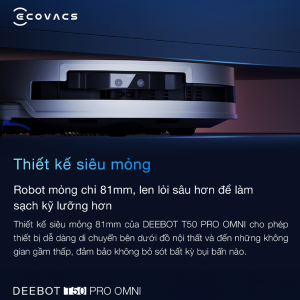 ecovacsvietnam t50 pro omni thiet ke sieu mong - ROBOT HÚT BỤI ECOVACS T50 PRO OMNI
