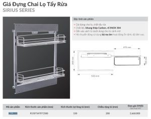 gia dung chai lo tay rua grandx xu 200s 3 - Giá đựng chai lọ tẩy rửa GrandX XU.200S