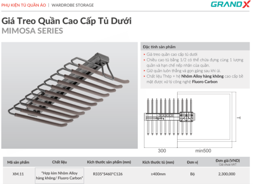 gia treo quan grandx xm 11 3 - Giá treo quần GrandX XM.11