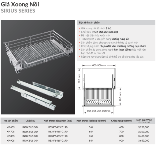 gia xoong noi grandx xp 80s 4 - Giá xoong nồi GrandX XP.80S
