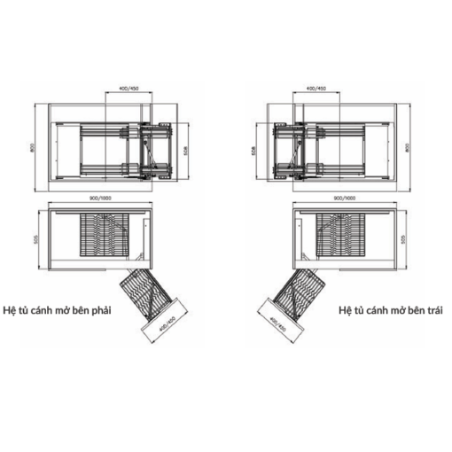 ke goc lien hoan grandx xmc 45m l r 2 - Kệ góc liên hoàn GrandX XMC.45M (L/R)