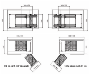 ke goc lien hoan grandx xmc 45s l r 3 - Kệ góc liên hoàn GrandX XMC.45S (L/R)