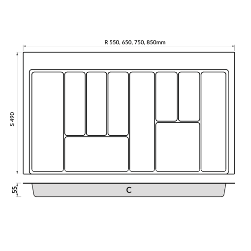 khay chia thia nia grandx xt p600 3 - Khay chia thìa nĩa GrandX XT.P600