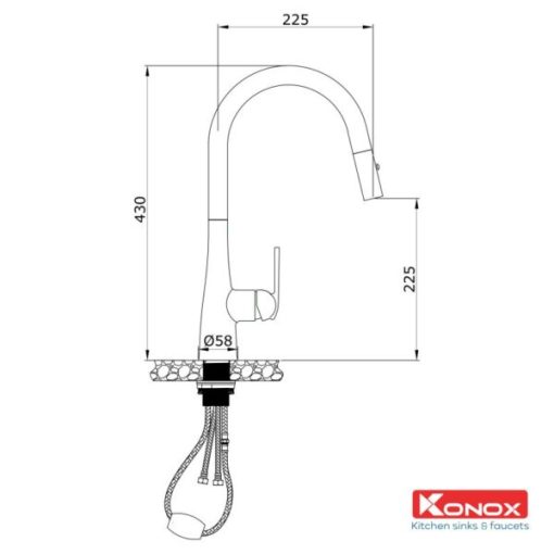 konox ban ve voi rua bat rut day granite series curva 800x800 5 - VÒI RỬA BÁT KONOX CURVA CHROME