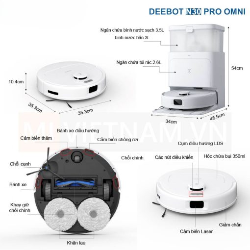 mivietnam robot hut bui lau nha ecovacs deebot n30 pro omni thong so - ROBOT HÚT BỤI LAU NHÀ ECOVACS N30 PRO OMNI