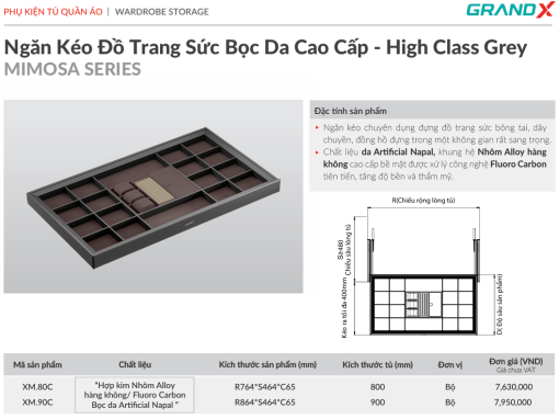 ngan keo do trang suc grandx xm 80c 1 - Ngăn kéo đồ trang sức GrandX XM.80C