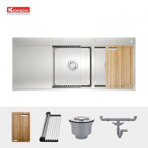 phu kien chau rua bat KN11650TD ban trai 600x600 1 - CHẬU RỬA BÁT KONOX KN11650TD L