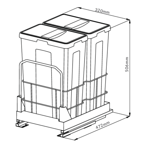 thung rac doi grandx xw d40m 1 - Thùng rác đôi GrandX XW.D40M
