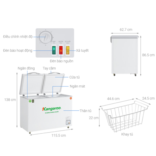 tu dong inverter kangaroo kgfz400ic2 1 - Tủ đông Inverter Kangaroo KGFZ400IC2