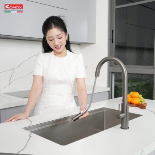 voi rua bat day rut Konox Venic Gun metal 1 600x600 1 - VÒI RỬA KONOX VENICE GUN METAL