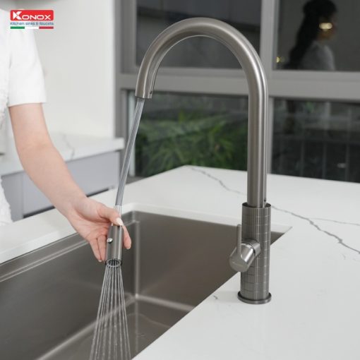 voi rua bat day rut Konox Venic Gun metal 8 - VÒI RỬA KONOX VENICE GUN METAL
