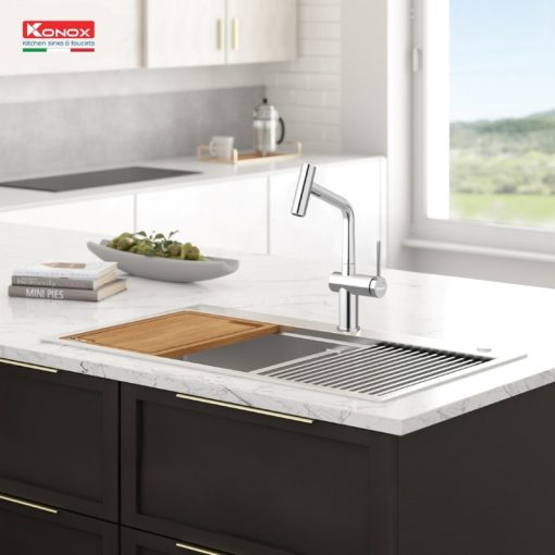 voi rua bat day rut volta chrome2 - VÒI RỬA KONOX VOLTA CHROME