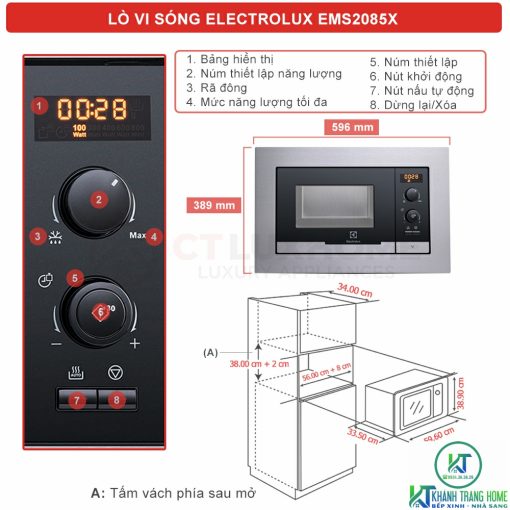 anh noi bat lo vi song electrolux - LÒ VI SÓNG KẾT HỢP NƯỚNG ELECTROLUX EMS2085X 20 LÍT AUTOCOOK 8