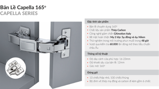 ban le grandx xc 165a thang lap trum ngoai 165 do3 - Bản lề GrandX XC.165A thẳng lắp trùm ngoài 165 độ