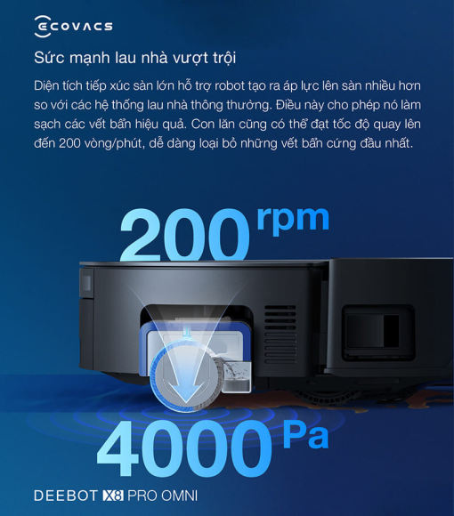 ecovacsvietnam deebot x8 pro omni anh doc.jpgecovacsvietnam deebot x8 pro omni lau nha vuot troi - ROBOT HÚT BỤI LAU NHÀ ECOVACS DEEBOT X8 PRO OMNI