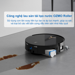 ecovacsvietnam deebot x8 pro omni cong nghe lau ozmo roller - ROBOT HÚT BỤI LAU NHÀ ECOVACS DEEBOT X8 PRO OMNI