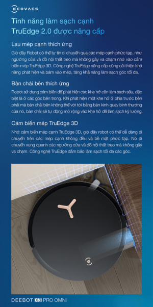 ecovacsvietnam deebot x8 pro omni cong nghe truEdge 1 - ROBOT HÚT BỤI LAU NHÀ ECOVACS DEEBOT X8 PRO OMNI
