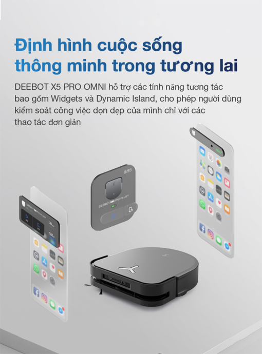 - ROBOT HÚT BỤI LAU NHÀ ECOVACS DEEBOT X5 PRO OMNI