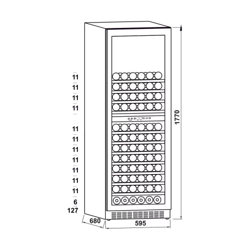 tu ruou am tu hafele hw c415fb 533 17 0211 - Tủ rượu âm tủ Hafele HW-C415FB 533.17.021