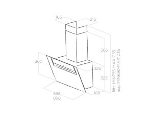 2 2 1 - MÁY HÚT MÙI ÁP TƯỜNG ELICA SHEEN-S WH/A/90
