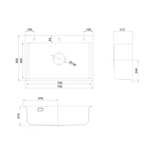 Chậu rửa bát KLUGER KF8121S-S75