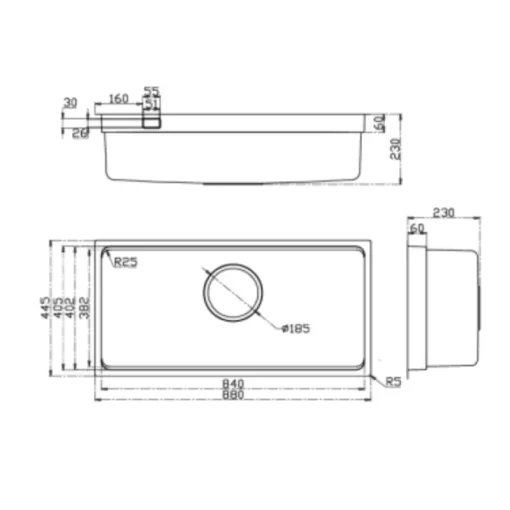 Chau rua bat KLUGER KU8844FS Basic 800x800 1 - Chậu rửa bát KLUGER KU8844FS Plus