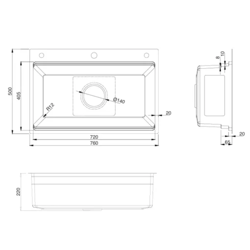 Chậu rửa bát KLUGER KWF8161FB-S76 Plus