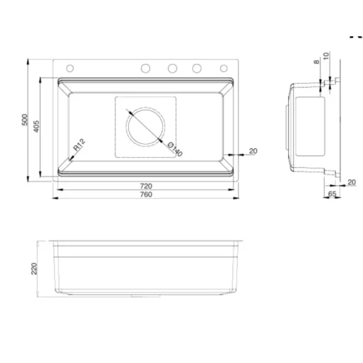Chậu rửa bát KLUGER KWF8161FB-S76