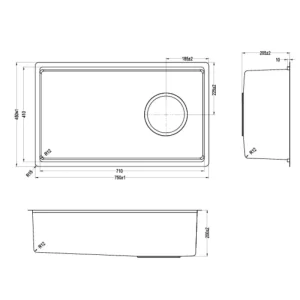 Chậu rửa bát KLUGER KY7545SL-S75 Plus