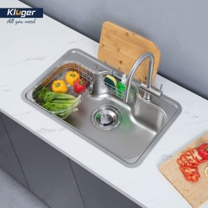 Chau rua bat Kluger KT8050FS Taki 2 1 - Chậu rửa bát KLUGER KT8050SL Plus