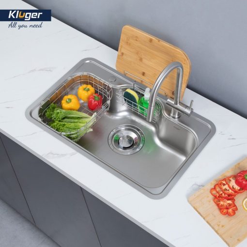 Chau rua bat Kluger KT8050FS Taki 2 1 - Chậu rửa bát KLUGER KT8050SL Plus