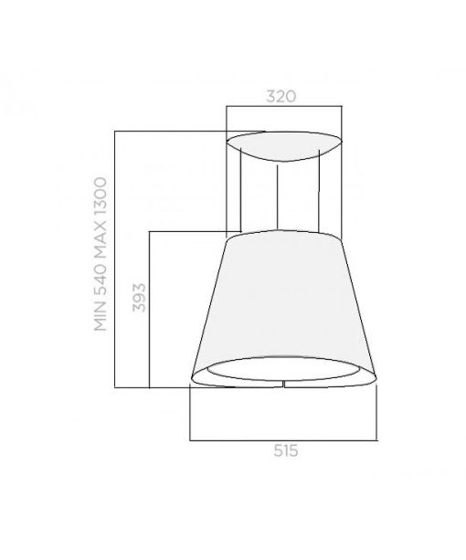 ELICA EASY - MÁY HÚT MÙI ĐẢO ĐÈN ELICA EASY UX BL MAT/F/50