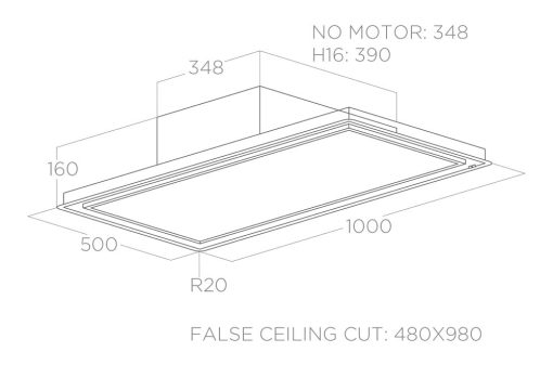SP Skydome Technology 1 - MÁY HÚT MÙI ÂM TRẦN ELICA SKYDOME H16 A/100