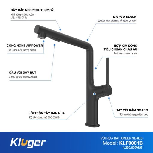 Vòi rửa bát KLUGER KLF0001B